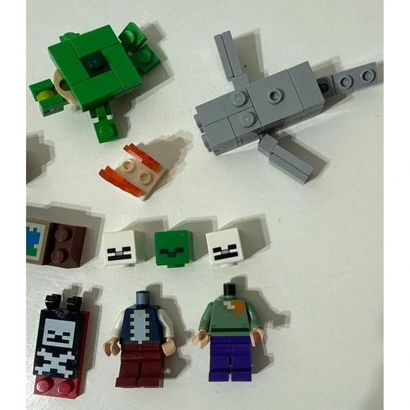 Lego Minecraft LOT Turtle Dolphin TNT‎ Figures Heads Parts Pieces Replacements - Picture 2 of 11